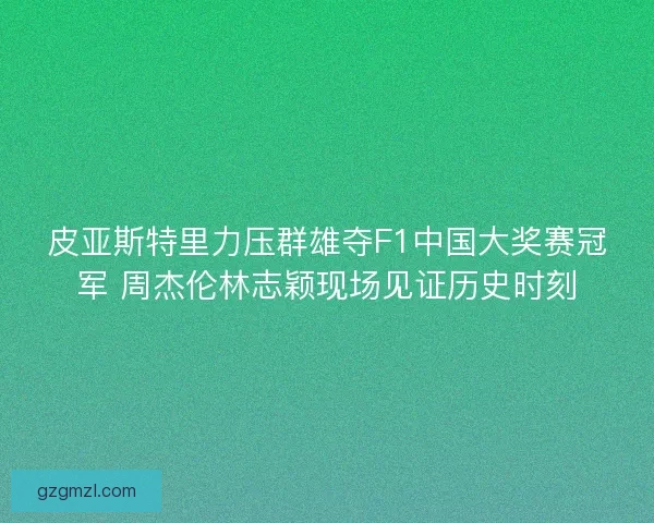 皮亚斯特里力压群雄夺F1中国大奖赛冠军 周杰伦林志颖现场见证历史时刻 皮亚斯特里力压群雄夺F1中国大奖赛冠军 周杰伦林志颖现场见证历史时刻