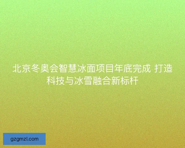 北京冬奥会智慧冰面项目年底完成 打造科技与冰雪融合新标杆